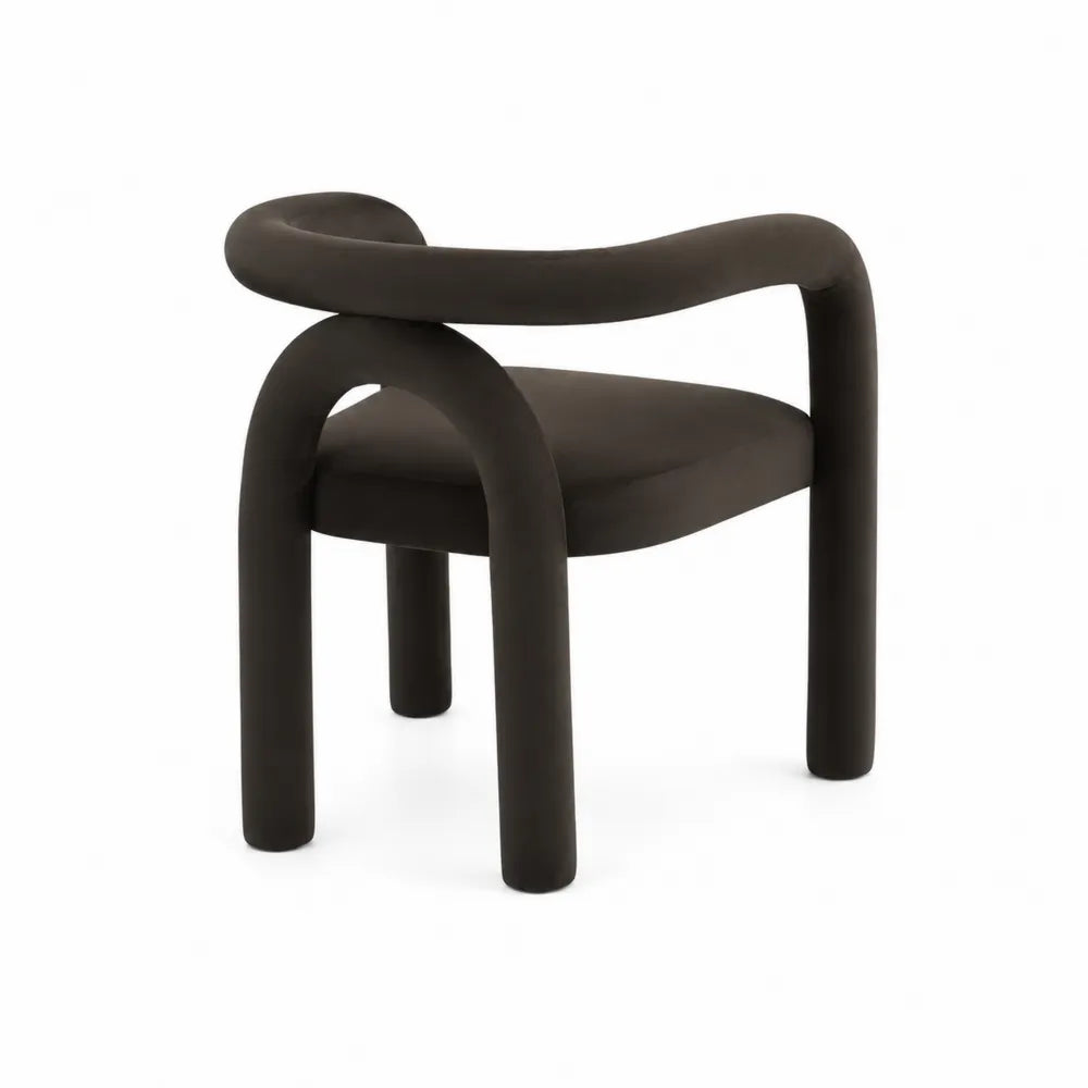 Silla de Terciopelo Marr¨®n con Estructu
