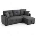 Sof¨¢ chaiselongue en L gris oscuro de poli¨¦ster y espuma viscoel¨¢stica 230
