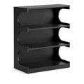 Estanter¨ªa de Madera MDF Negra con Forma Curva de 3 Niveles 8