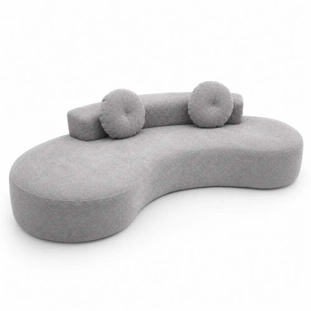 Sof¨¢ moderno en forma de ri?¨®n gris en